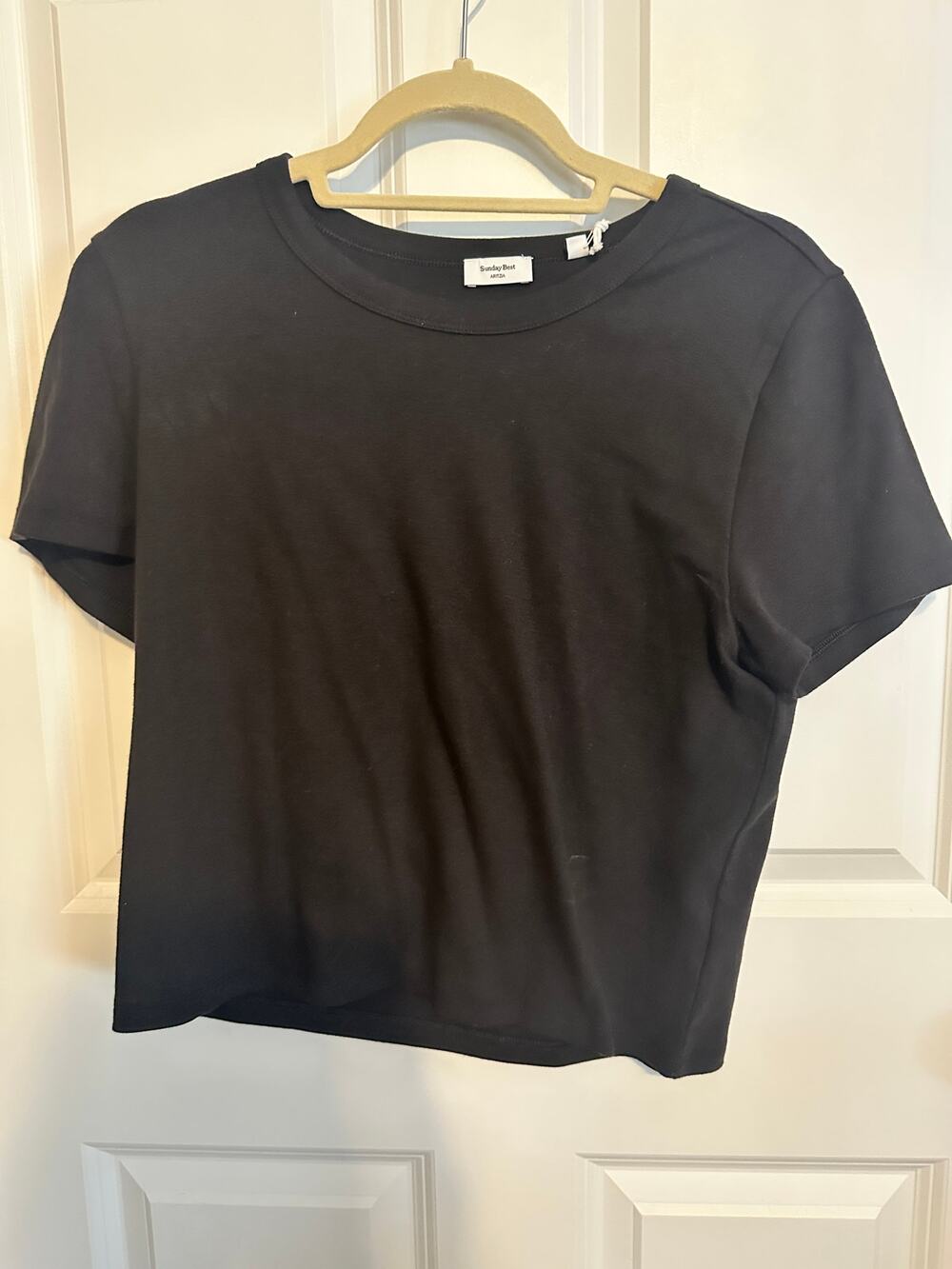 NWT Aritzia Sunday Best Little Ribbed Black T-Shirt XL